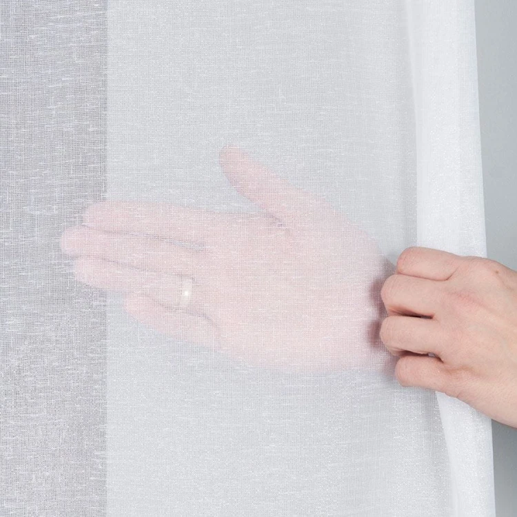 Firanka fantazyjna błyszcząca z ołowianką, wysokość 300cm, kolor biały