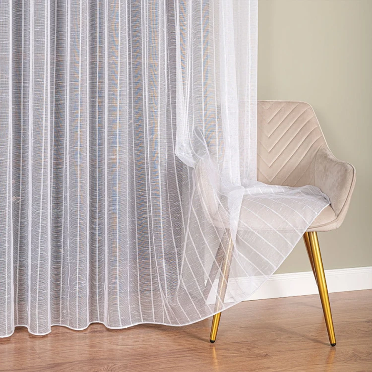 Firanka fantazyjna z ołowianką, wysokość 320 cm, kolor  biały