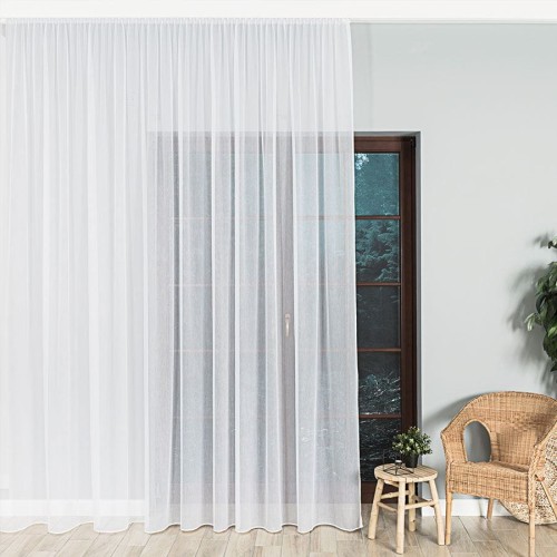 Firanka fantazyjna z ołowianką, wysokość 320cm, kolor biały