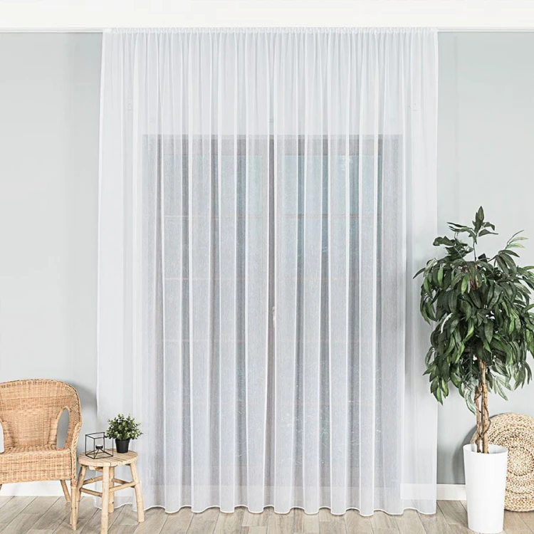 Firanka fantazyjna z ołowianką, wysokość 320cm, kolor biały