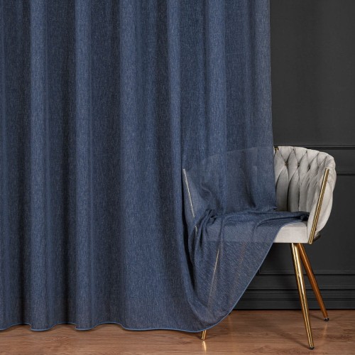 TIFFANY Firanka fantazyjna, wysokość 300cm, kolor granatowy