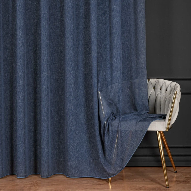 TIFFANY Firanka fantazyjna, wysokość 300cm, kolor granatowy