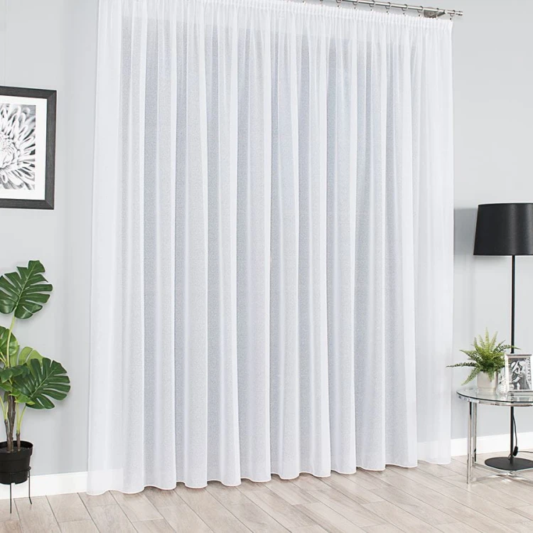 Firanka fantazyjna z ołowianką, wysokość 330cm, kolor biały