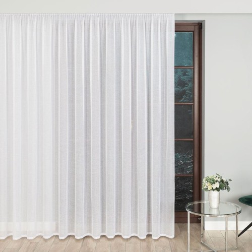 Firanka fantazyjna błyszcząca, wysokość 300cm, kolor biały