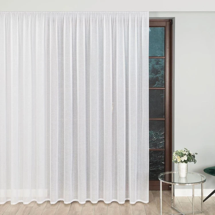 Firanka fantazyjna błyszcząca, wysokość 300cm, kolor biały