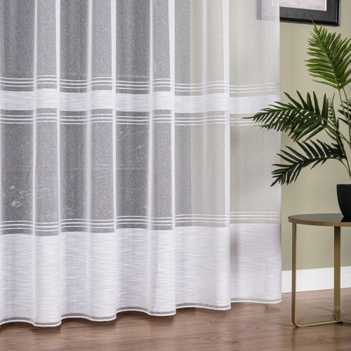 Firanka fantazyjna z ołowianką, wysokość 300cm, kolor biały