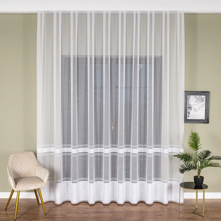 Firanka fantazyjna z ołowianką, wysokość 300cm, kolor biały