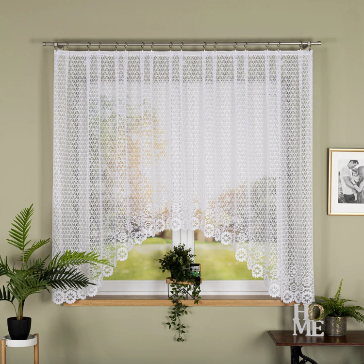 FAUSTYNA Firanka żakardowa gotowa 300x160 cm biała