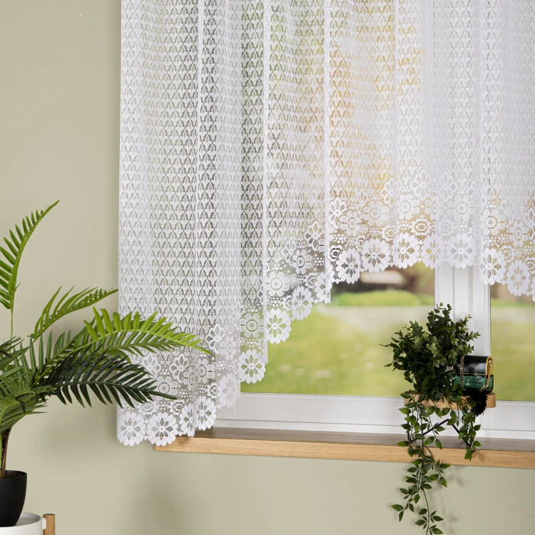FAUSTYNA Firanka żakardowa gotowa 300x160 cm biała