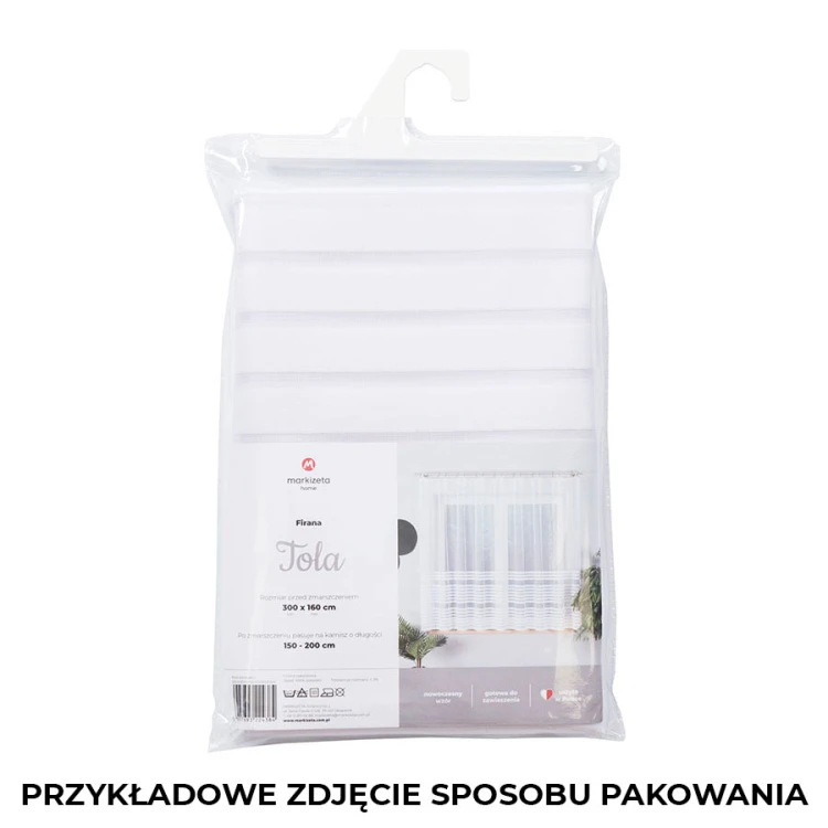 FAUSTYNA Firanka żakardowa gotowa 300x160 cm biała
