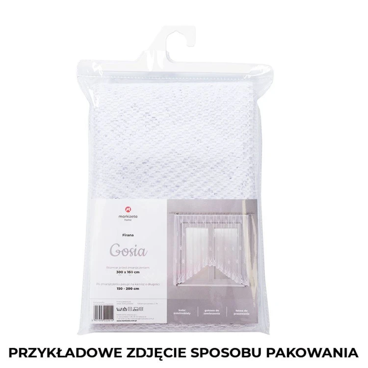 GOSIA Firanka żakardowa gotowa 250x120 cm biała