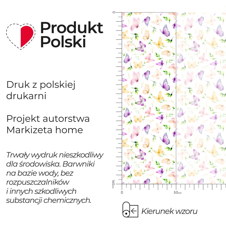Firanka MOTYLKI NELKA z ołowianką woalowa 157 cm wielokolorowa