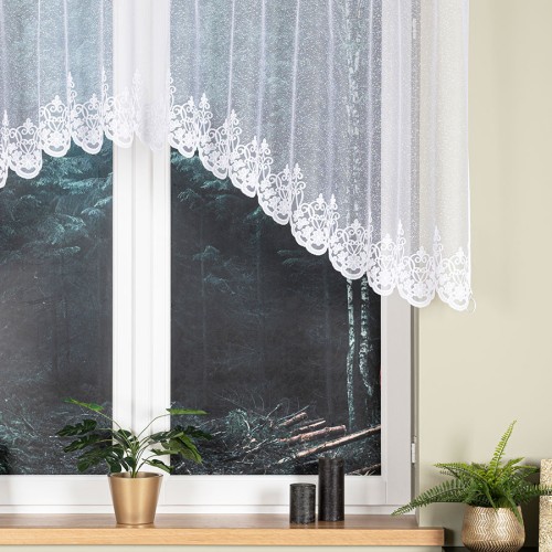 ŻANETA Firanka żakardowa gotowa 400x105 cm biała