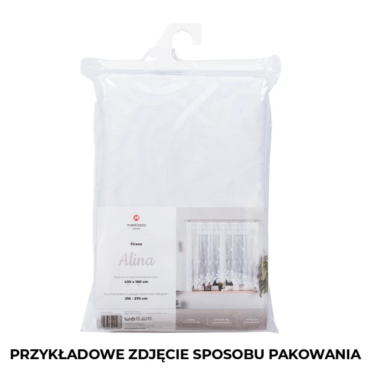 ŻANETA Firanka żakardowa gotowa 400x105 cm biała