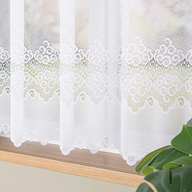 MODESTA Firanka żakardowa gotowa na prosto 300x160 cm biała