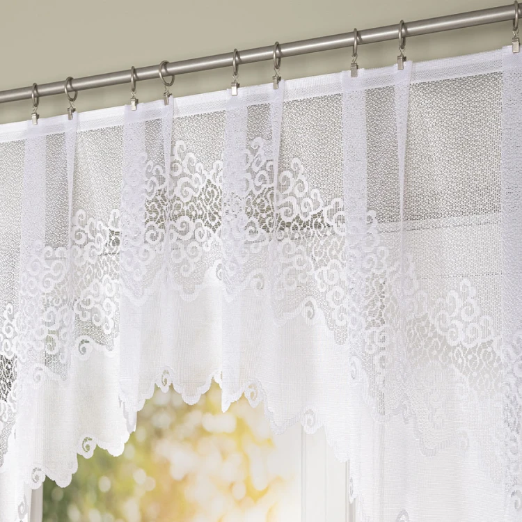 MODESTA Firanka żakardowa gotowa 250x80 cm biała