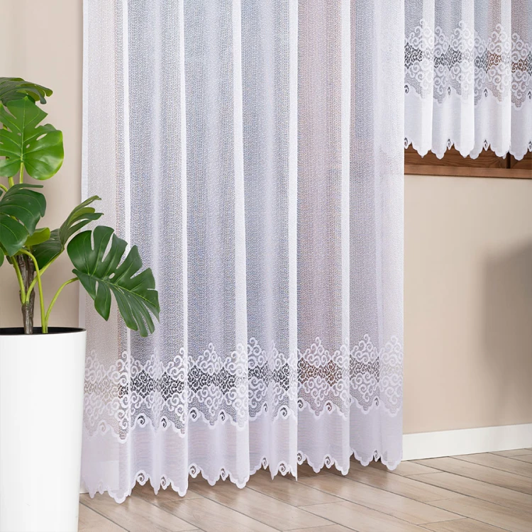 MODESTA Firanka żakardowa gotowa 200x250 cm biała