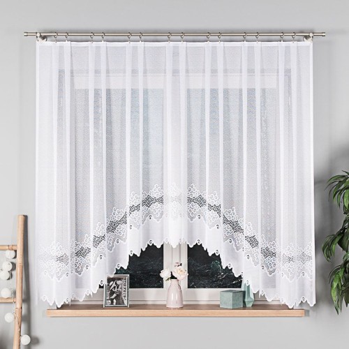 MODESTA Firanka żakardowa gotowa 300x160 cm biała