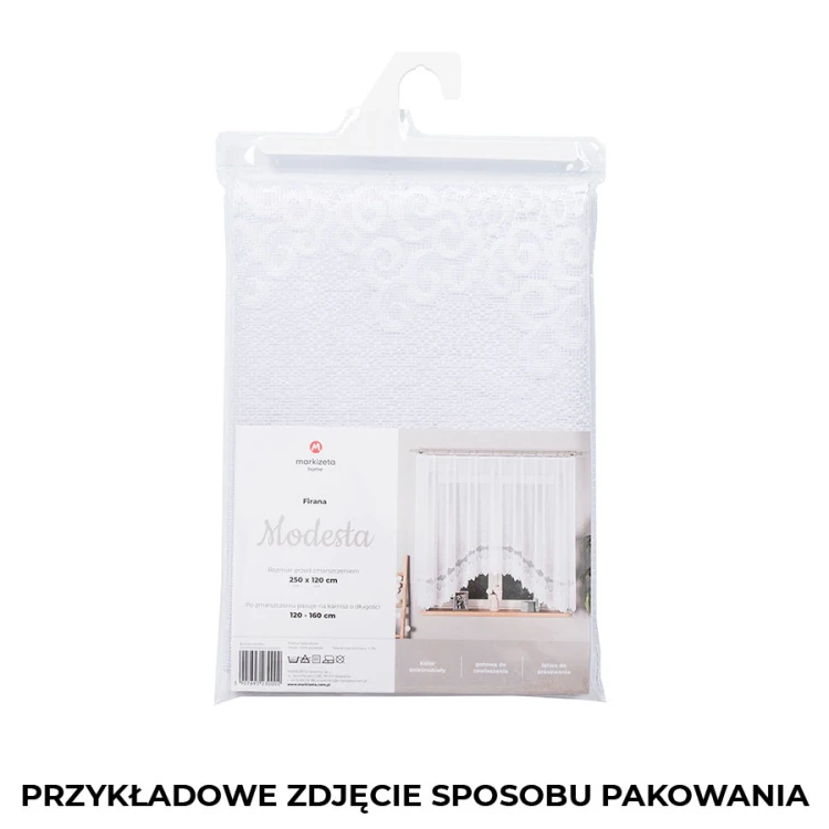 MODESTA Firanka żakardowa gotowa 300x160 cm biała