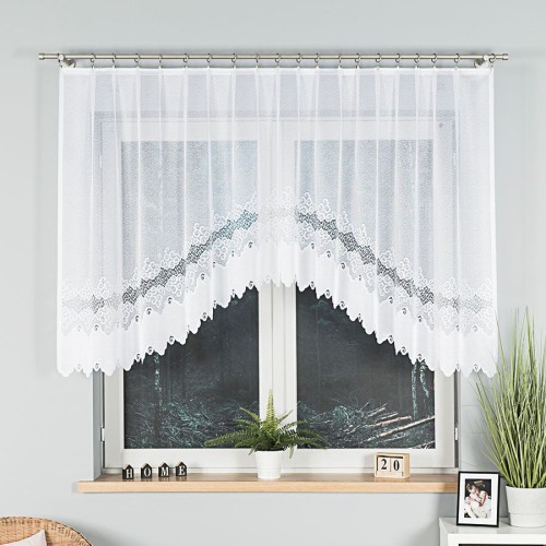 MODESTA Firanka żakardowa gotowa 250x120 cm biała