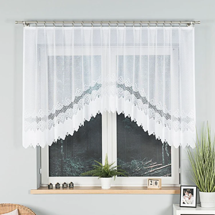 MODESTA Firanka żakardowa gotowa 250x120 cm biała