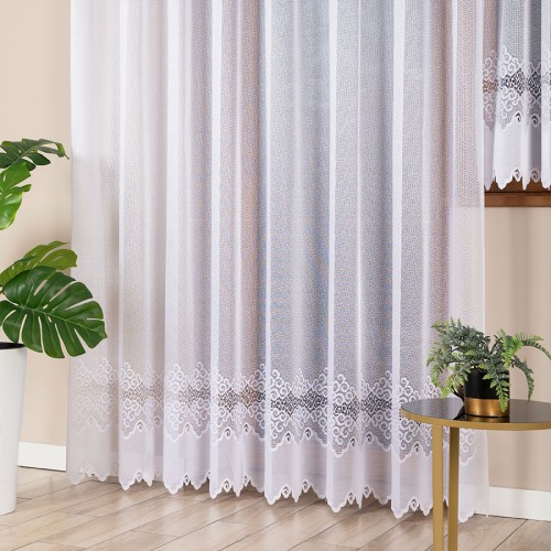 MODESTA Firanka żakardowa gotowa 300x 250 cm biała