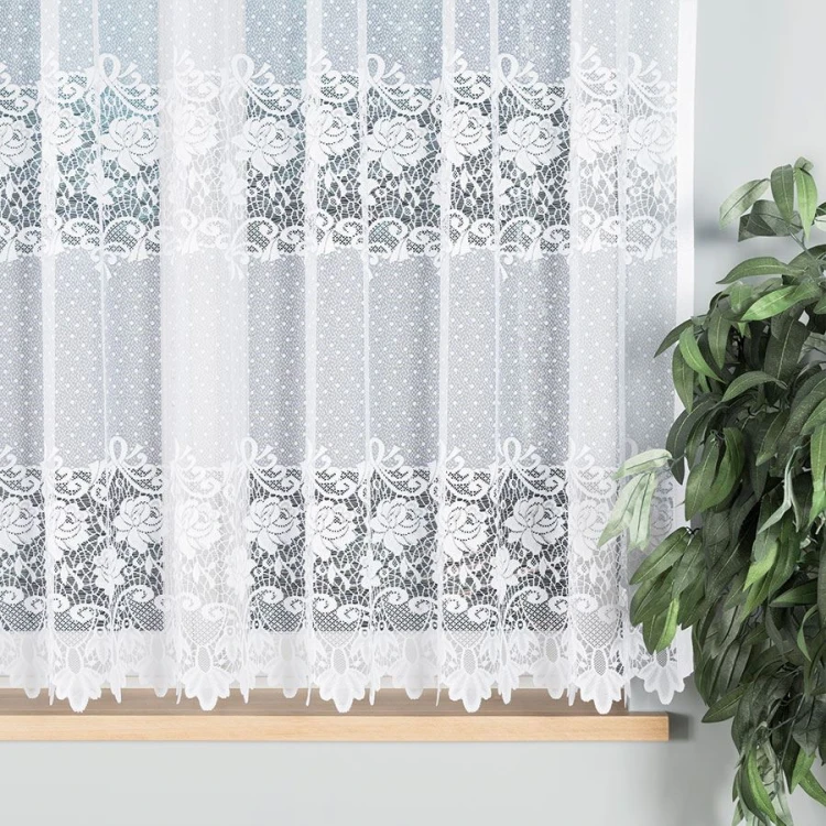 DEMETRIA Firanka żakardowa gotowa prosta 300x160 cm biała