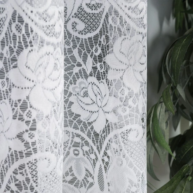 DEMETRIA Firanka żakardowa gotowa prosta 300x160 cm biała