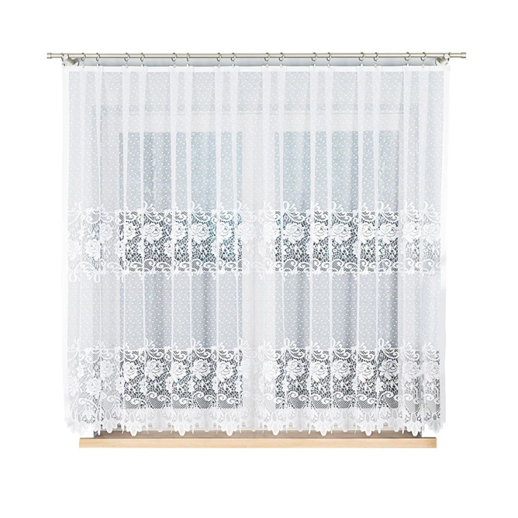 DEMETRIA Firanka żakardowa gotowa prosta 300x160 cm biała