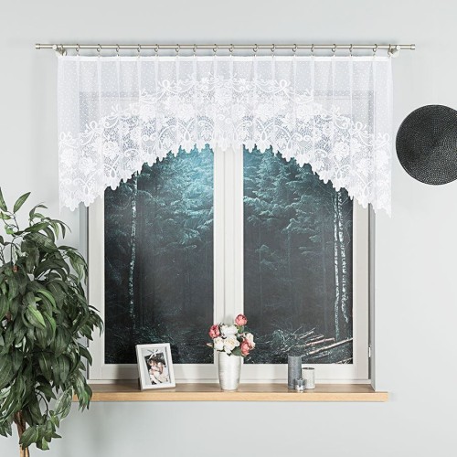 DEMETRIA Firanka żakardowa gotowa 250x80 cm biała
