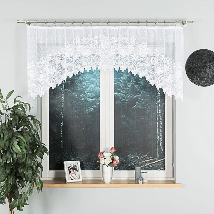 DEMETRIA Firanka żakardowa gotowa 250x80 cm biała