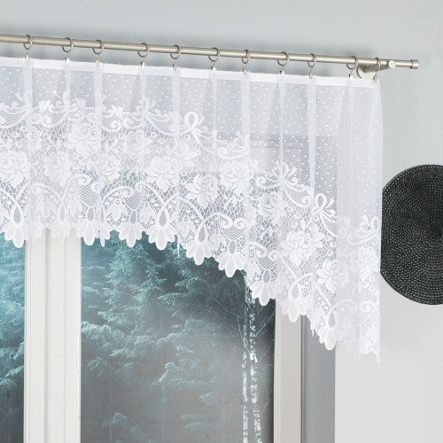 DEMETRIA Firanka żakardowa gotowa 250x80 cm biała