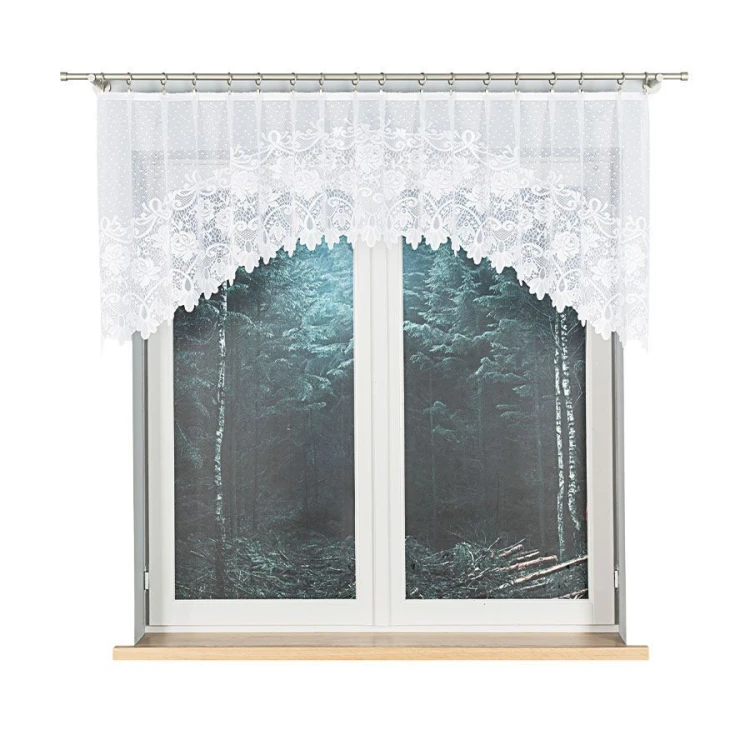DEMETRIA Firanka żakardowa gotowa 250x80 cm biała