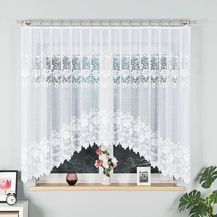 DEMETRIA Firanka żakardowa gotowa 300x160 cm biała