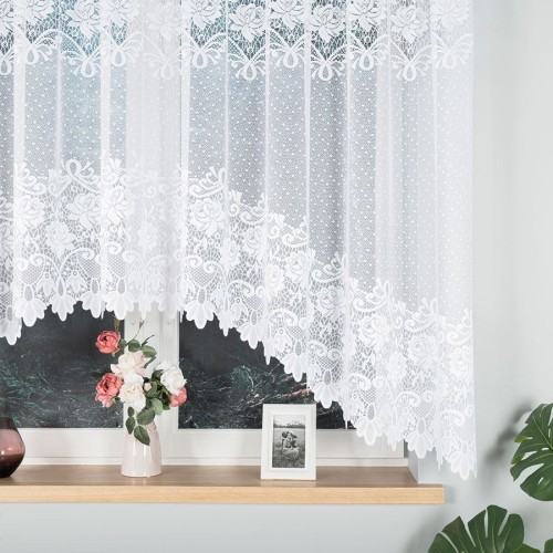 DEMETRIA Firanka żakardowa gotowa 300x160 cm biała