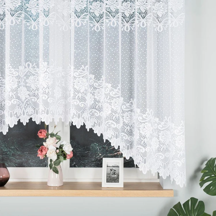 DEMETRIA Firanka żakardowa gotowa 300x160 cm biała