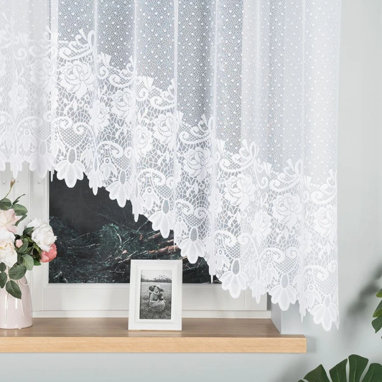 DEMETRIA Firanka żakardowa gotowa 300x160 cm biała