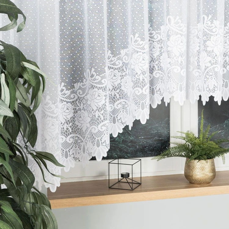 DEMETRIA Firanka żakardowa gotowa 400x160 cm biała