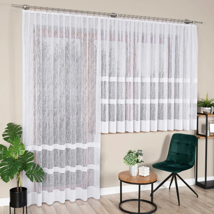 WIKTORIA Firanka żakardowa gotowa na prosto 200x250 cm biała