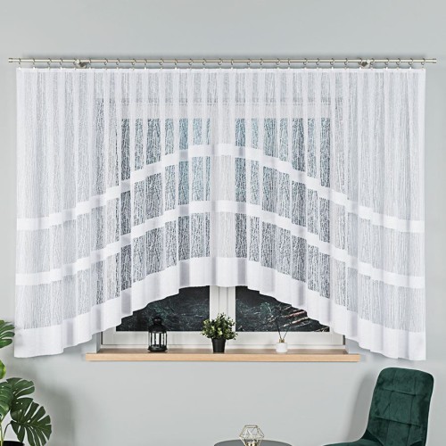 WIKTORIA Firanka żakardowa gotowa 500x160 cm biała