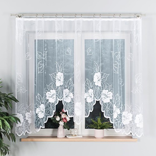 GRACJANA Firanka żakardowa gotowa 300x160 cm biała