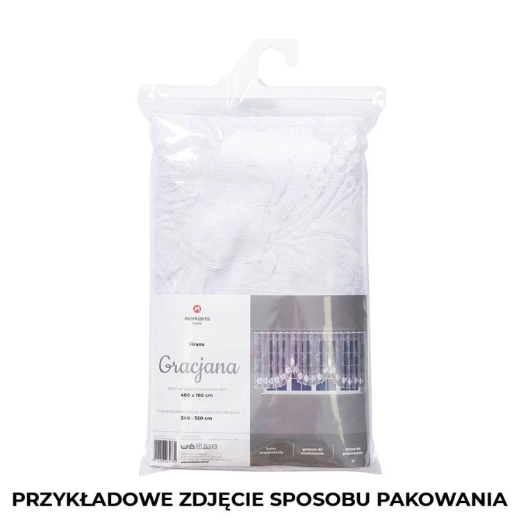 GRACJANA Firanka żakardowa gotowa 300x160 cm biała