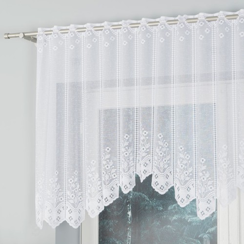 KLEMENTYNA Firanka żakardowa gotowa 200x80 cm biała