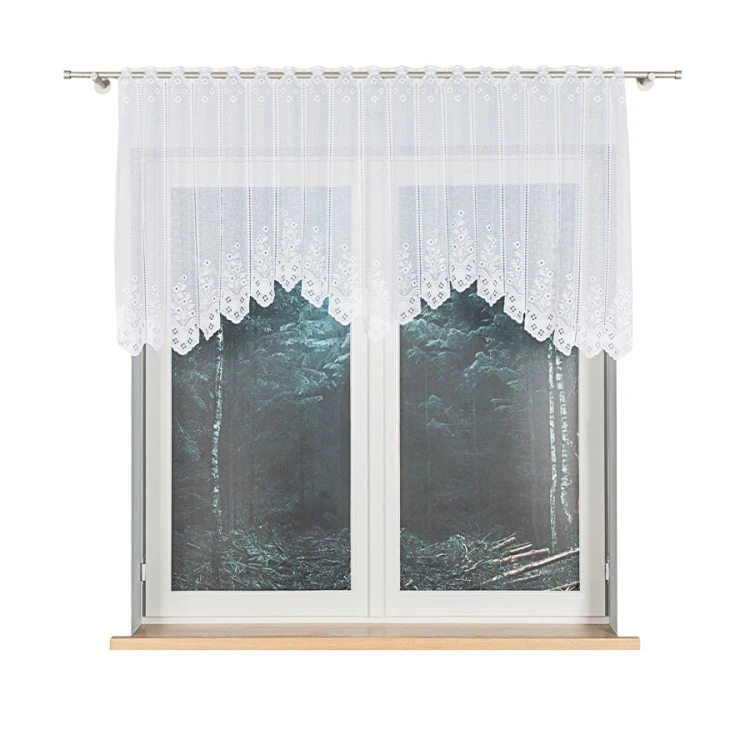 KLEMENTYNA Firanka żakardowa gotowa 200x80 cm biała