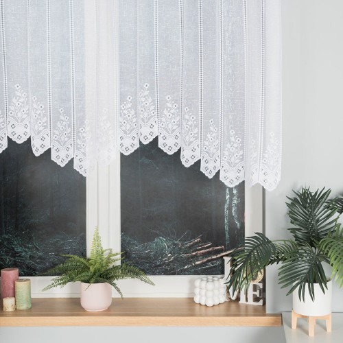 KLEMENTYNA Firanka żakardowa gotowa 200x120 cm biała
