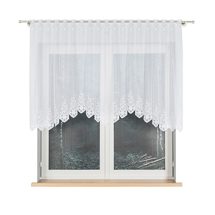 KLEMENTYNA Firanka żakardowa gotowa 200x120 cm biała