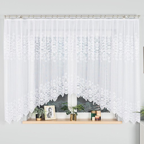 CELINA Firanka żakardowa gotowa 400x160 cm biała