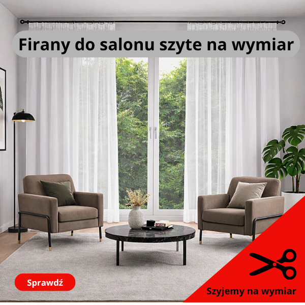 Nowoczesne firany do salonu szyte na wymiar