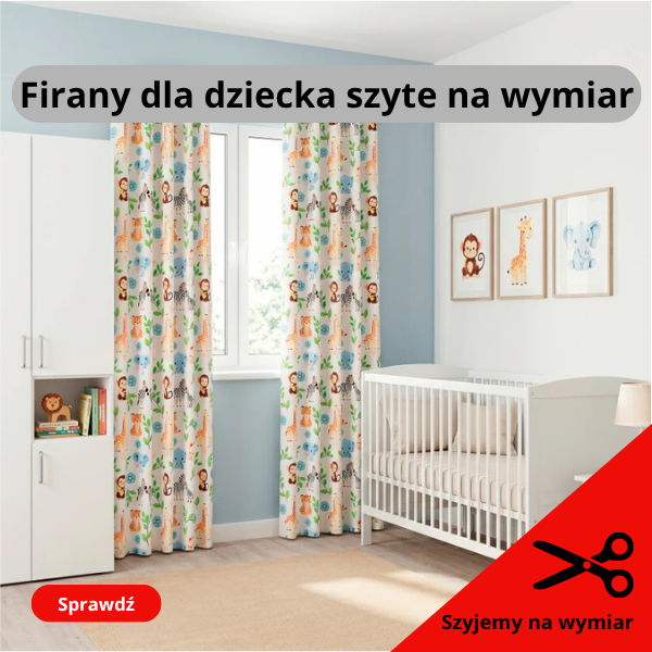 Nowoczesne firany do pokoju dziecięcego szyte na wymiar